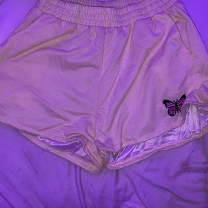 SHEIN yellow butterfly shorts